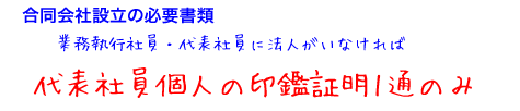 合同会社設立の必要書類は印鑑証明のみ