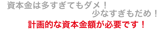 資本金の額は少なすぎても多すぎてもダメです