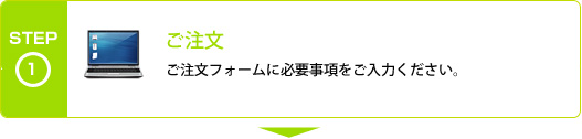 ご注文フォームに必要事項をご入力ください。